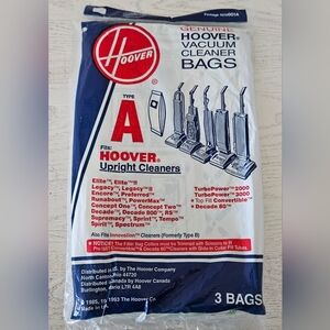 Genuine Hoover Type A Filter Vacuum Bags Fits Upright Cleaners New